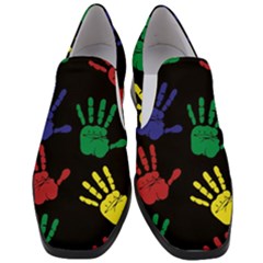 Handprints-hand-print-colourful Women Slip On Heel Loafers by uniart180623