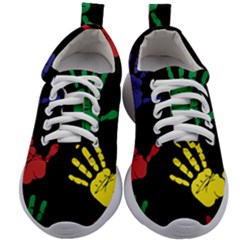 Handprints-hand-print-colourful Kids Athletic Shoes by uniart180623