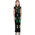 Handprints-hand-print-colourful Kids  Sleeveless Ruffle Edge Band Collar Chiffon One Piece View1