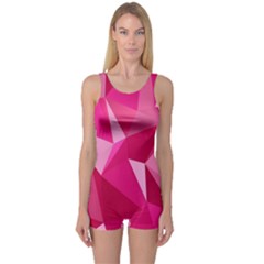 Pattern Halftone Geometric One Piece Boyleg Swimsuit by uniart180623