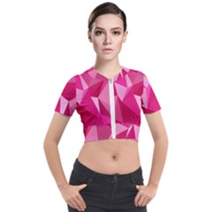 Pattern Halftone Geometric Short Sleeve Cropped Jacket by uniart180623