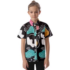 Art Pattern Design Background Print Kids  Short Sleeve Shirt by uniart180623