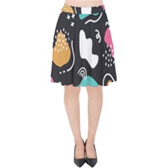 Art Pattern Design Background Print Velvet High Waist Skirt by uniart180623