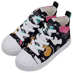 Art Pattern Design Background Print Kids  Mid-top Canvas Sneakers