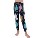 Art Pattern Design Background Print Kids  Lightweight Velour Leggings View1