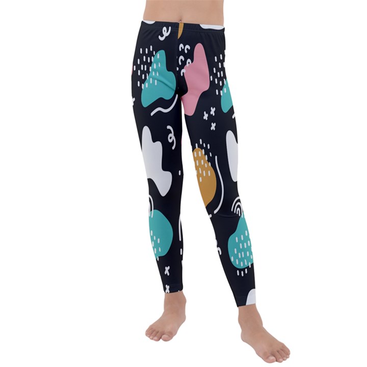 Art Pattern Design Background Print Kids  Lightweight Velour Leggings