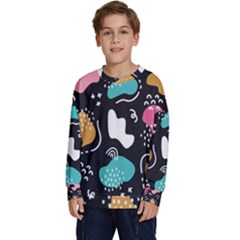 Art Pattern Design Background Print Kids  Long Sleeve Jersey by uniart180623