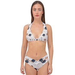 Space Planets Art Pattern Design Wallpaper Double Strap Halter Bikini Set by uniart180623