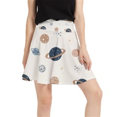 Space Planets Art Pattern Design Wallpaper Waistband Skirt by uniart180623