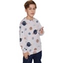 Space Planets Art Pattern Design Wallpaper Kids  Long Sleeve Jersey View3