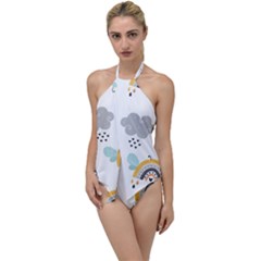 Art Pattern Design Wallpaper Background Print Go With The Flow One Piece Swimsuit