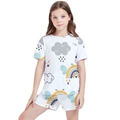 Art Pattern Design Wallpaper Background Print Kids  Tee And Sports Shorts Set by uniart180623