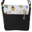 Bee Art Pattern Design Wallpaper Background Print Flap Closure Messenger Bag (S) View1