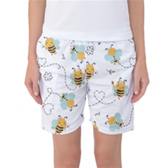 Bee Art Pattern Design Wallpaper Background Print Women s Basketball Shorts by uniart180623