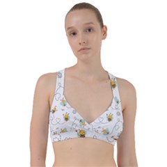 Bee Art Pattern Design Wallpaper Background Print Sweetheart Sports Bra by uniart180623