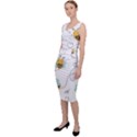 Bee Art Pattern Design Wallpaper Background Print Sleeveless Pencil Dress View2