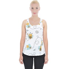 Bee Art Pattern Design Wallpaper Background Print Piece Up Tank Top by uniart180623