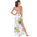 Bee Art Pattern Design Wallpaper Background Print Maxi Chiffon Tie-Up Sarong View2