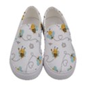 Bee Art Pattern Design Wallpaper Background Print Women s Canvas Slip Ons View1