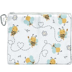 Bee Art Pattern Design Wallpaper Background Print Canvas Cosmetic Bag (xxxl) by uniart180623