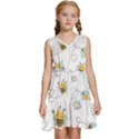 Bee Art Pattern Design Wallpaper Background Print Kids  Sleeveless Tiered Mini Dress View1