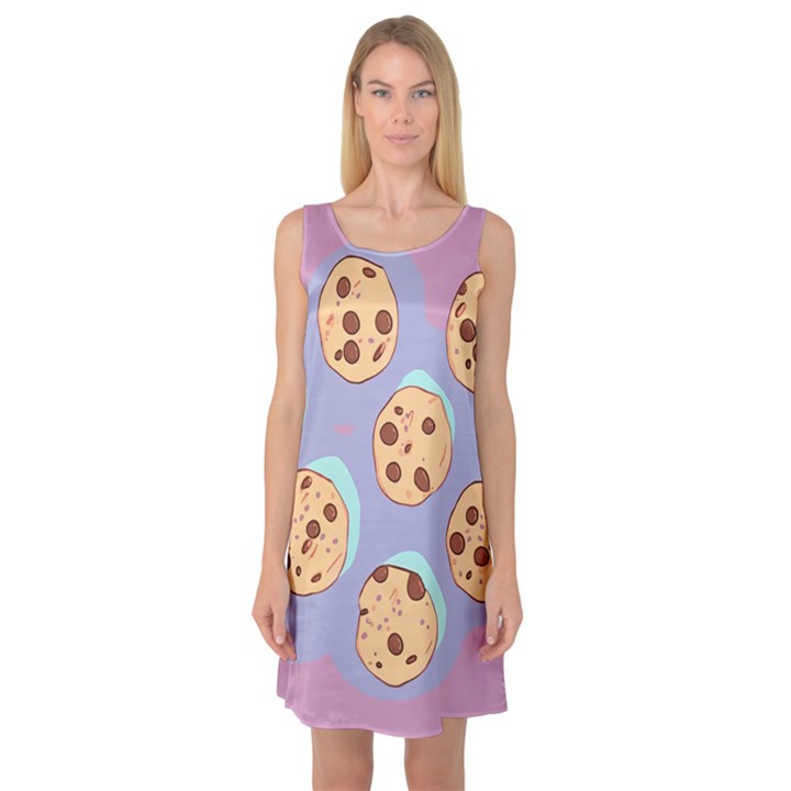 Cookies Chocolate Chips Chocolate Cookies Sweets Sleeveless Satin Nightdress