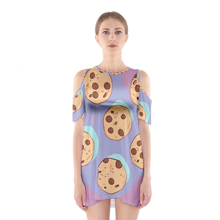 Cookies Chocolate Chips Chocolate Cookies Sweets Shoulder Cutout One Piece Dress