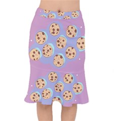 Cookies Chocolate Chips Chocolate Cookies Sweets Short Mermaid Skirt by uniart180623