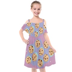 Cookies Chocolate Chips Chocolate Cookies Sweets Kids  Cut Out Shoulders Chiffon Dress by uniart180623