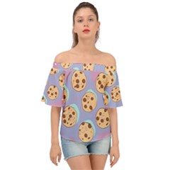 Cookies Chocolate Chips Chocolate Cookies Sweets Off Shoulder Short Sleeve Top by uniart180623