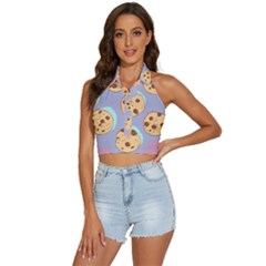 Cookies Chocolate Chips Chocolate Cookies Sweets Backless Halter Cami Shirt by uniart180623