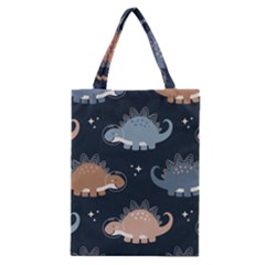 Dino Art Pattern Design Wallpaper Background Classic Tote Bag by uniart180623