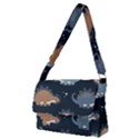 Dino Art Pattern Design Wallpaper Background Full Print Messenger Bag (M) View1