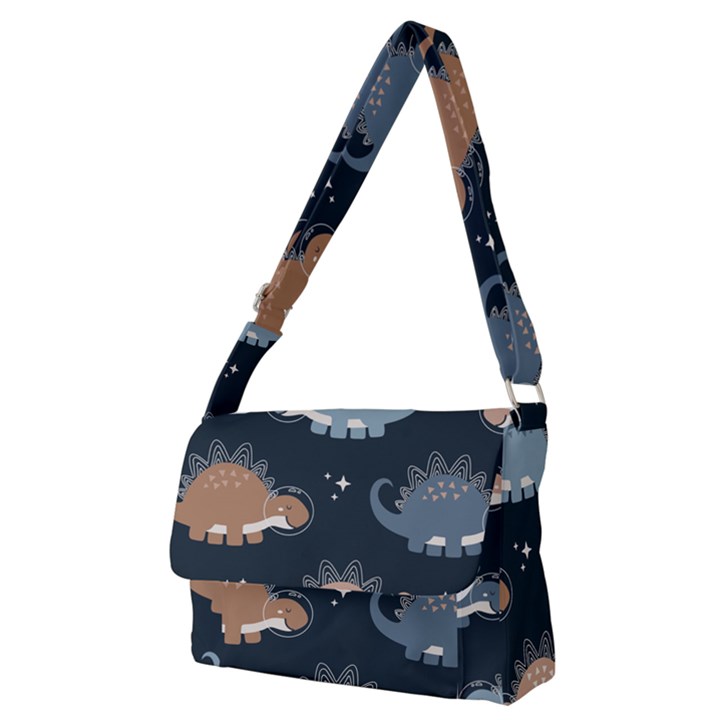 Dino Art Pattern Design Wallpaper Background Full Print Messenger Bag (M)