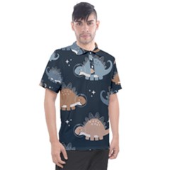 Dino Art Pattern Design Wallpaper Background Men s Polo Tee by uniart180623