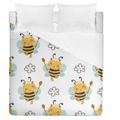 Art Bee Pattern Design Wallpaper Background Duvet Cover (queen Size) by uniart180623