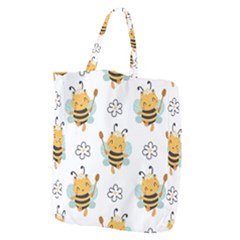 Art Bee Pattern Design Wallpaper Background Giant Grocery Tote by uniart180623