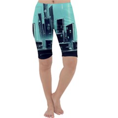 Buildings City Urban Destruction Background Cropped Leggings  by uniart180623