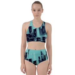 Buildings City Urban Destruction Background Racer Back Bikini Set by uniart180623