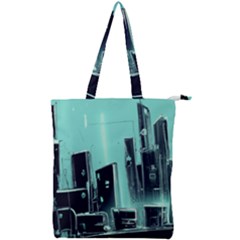 Buildings City Urban Destruction Background Double Zip Up Tote Bag by uniart180623