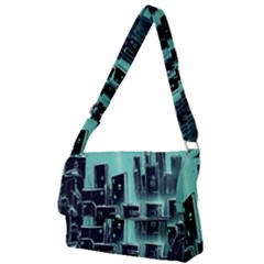 Buildings City Urban Destruction Background Full Print Messenger Bag (l) by uniart180623