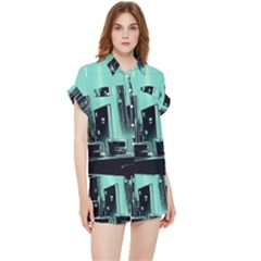 Buildings City Urban Destruction Background Chiffon Lounge Set by uniart180623