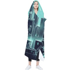 Buildings City Urban Destruction Background Wearable Blanket by uniart180623