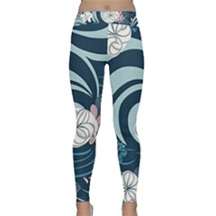 Flowers Pattern Floral Ocean Abstract Digital Art Classic Yoga Leggings by uniart180623