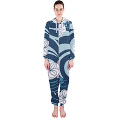 Flowers Pattern Floral Ocean Abstract Digital Art Hooded Jumpsuit (ladies) by uniart180623