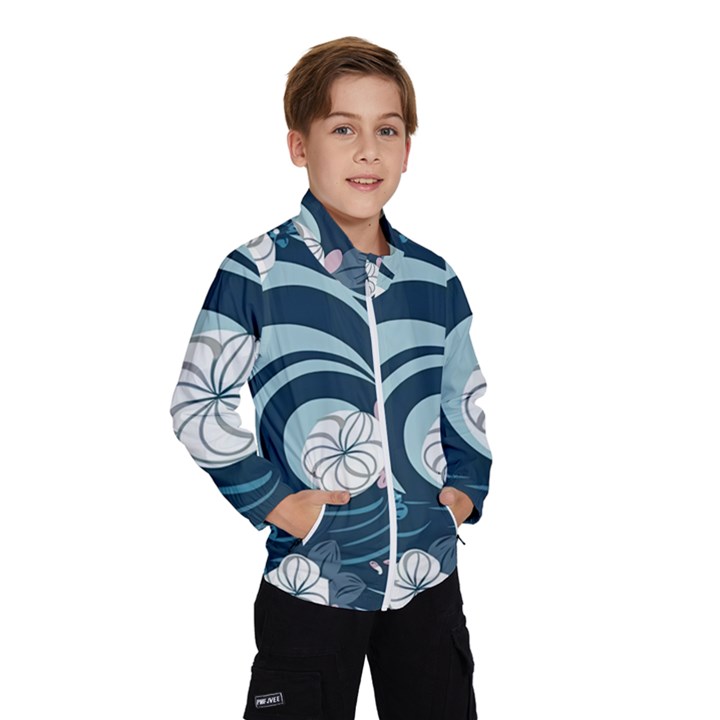 Flowers Pattern Floral Ocean Abstract Digital Art Kids  Windbreaker