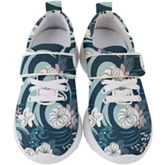 Flowers Pattern Floral Ocean Abstract Digital Art Kids  Velcro Strap Shoes by uniart180623