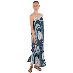 Flowers Pattern Floral Ocean Abstract Digital Art Cami Maxi Ruffle Chiffon Dress by uniart180623