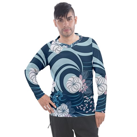 Flowers Pattern Floral Ocean Abstract Digital Art Men s Pique Long Sleeve Tee by uniart180623