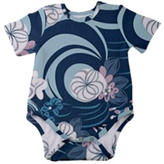 Flowers Pattern Floral Ocean Abstract Digital Art Baby Short Sleeve Bodysuit by uniart180623